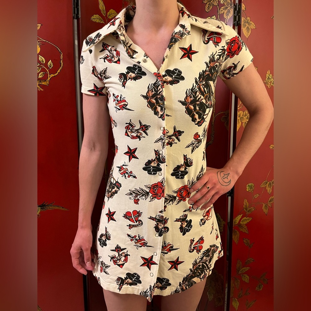 Vintage shirt mini dress Betsy Johnson S